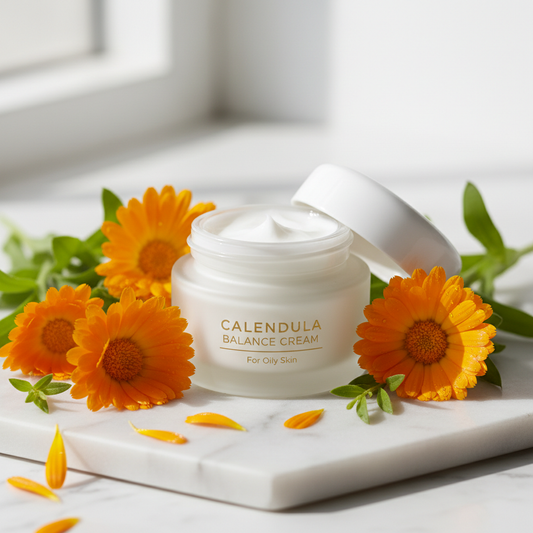 Crème visage peau grasse au calendula medessencecosmétique 100% français naturel vegan sans parfum ni huile essentielle