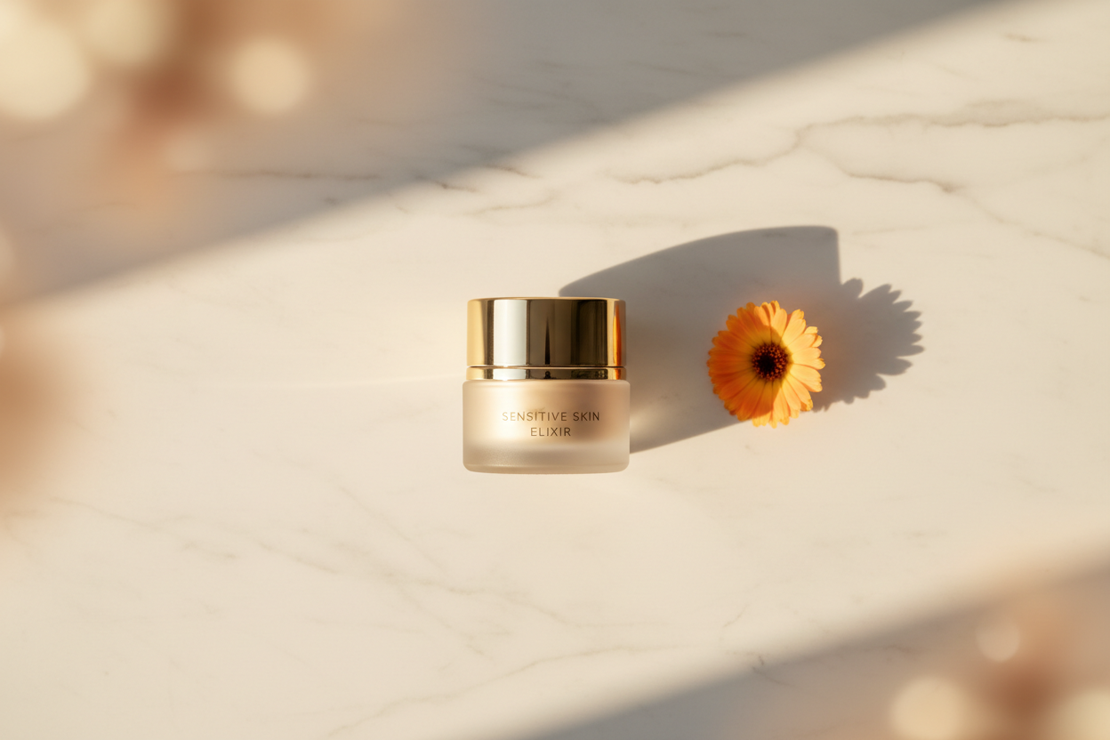 cosmetique naturel vegan français soin visage calendula peau sensible réactive rougeur rosacé coupérose, luxe premium 