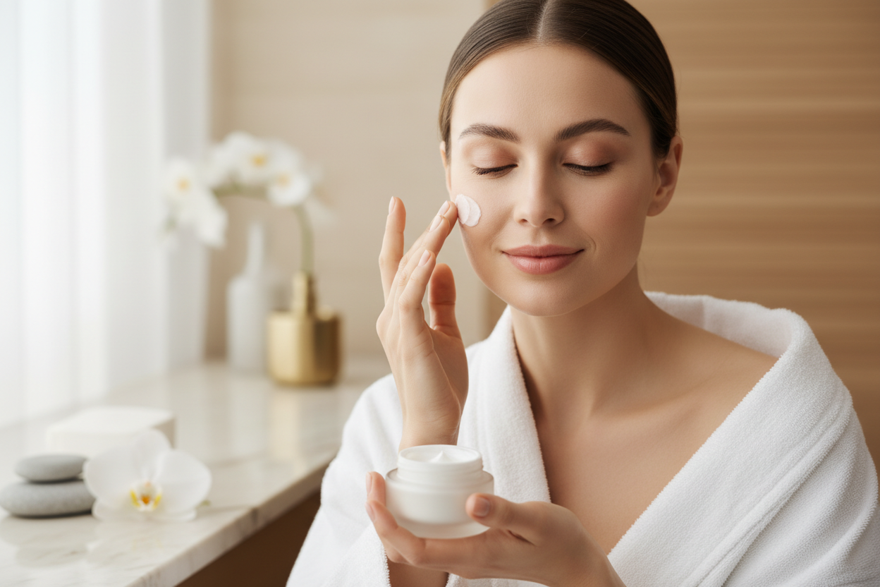 Hydratez avec une crème adaptée à votre type de peau pour préserver confort, souplesse et protection au quotidien.